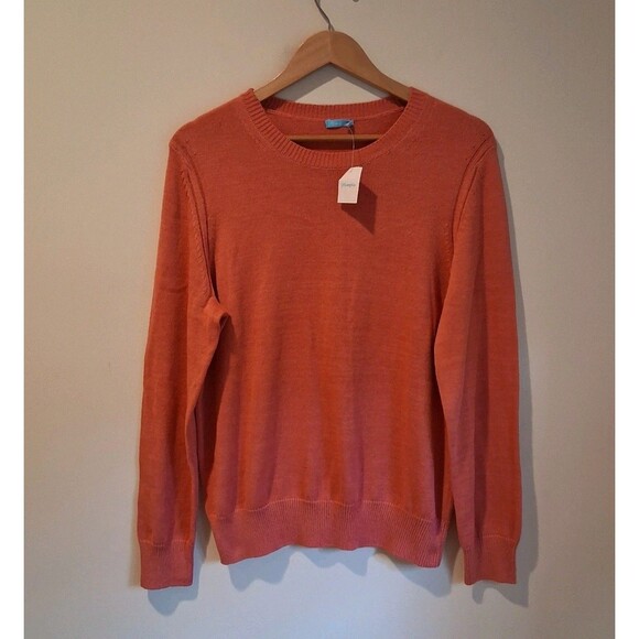 NWT J. McLaughlin Mens Rodrick Crew  Neck Sweater M Nantucket Red Linen Blend - Picture 1 of 7
